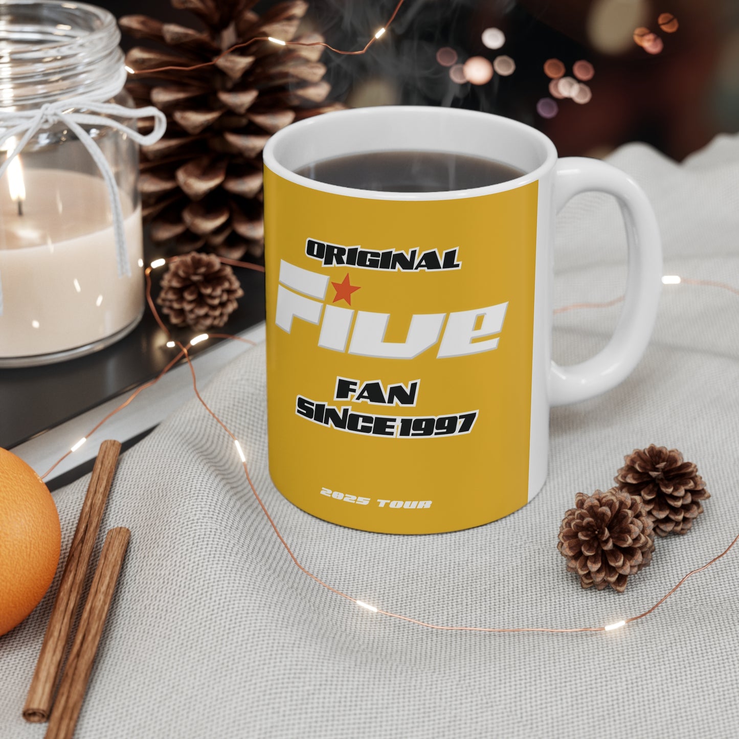 Five fan 5ive boy band uk 2025 tour five boyband five unofficial merchandise mug yellow