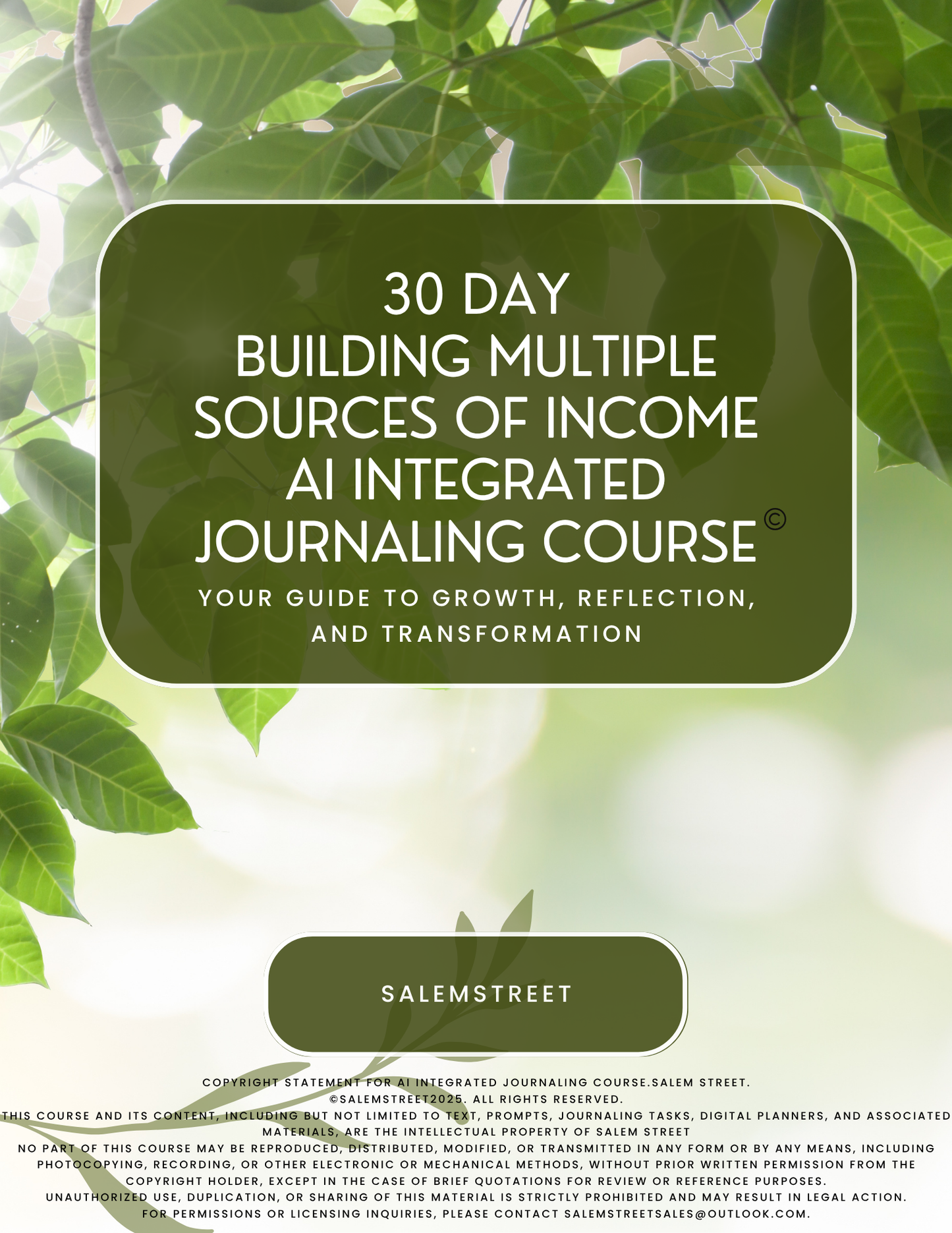 30 Day BUILDING MULTIPLE SOURCES OF INCOME Course