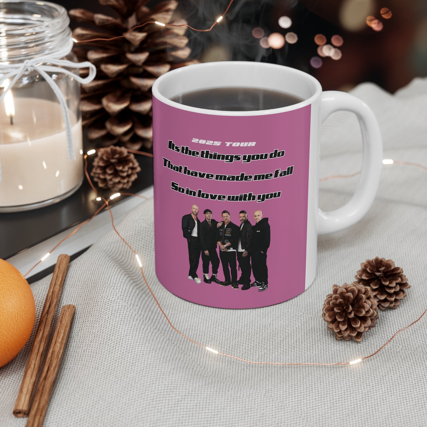 Five fan 5ive boy band uk 2025 tour five boyband five unofficial merchandise mug pink