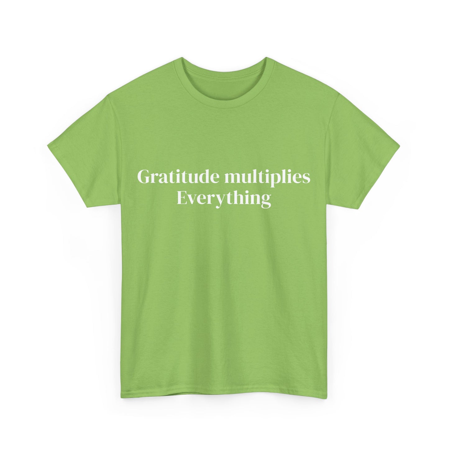 Gratitude multiplies everything, Affirmations Tee, Motivational Quote Tee, Everyday Casual Shirt, Spiritual, mindful living empowerment t-shirt