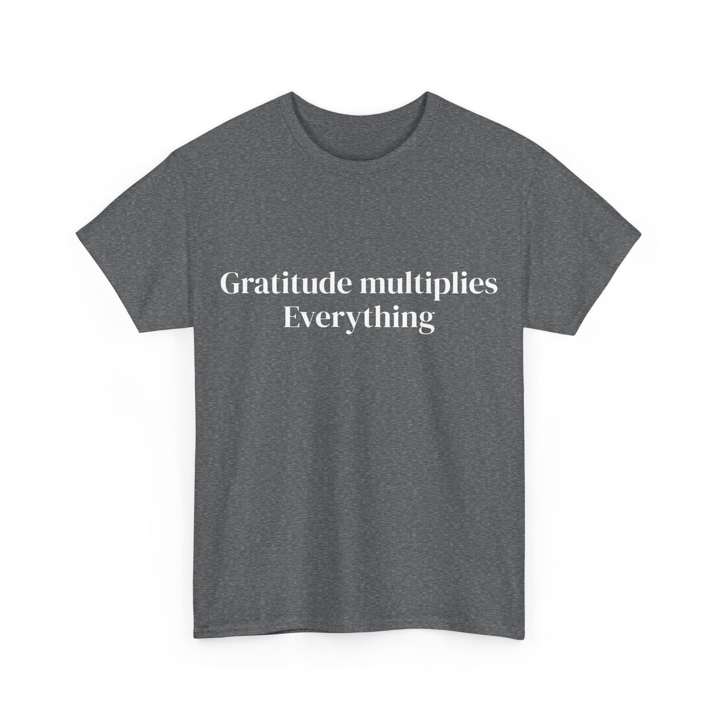 Gratitude multiplies everything, Affirmations Tee, Motivational Quote Tee, Everyday Casual Shirt, Spiritual, mindful living empowerment t-shirt