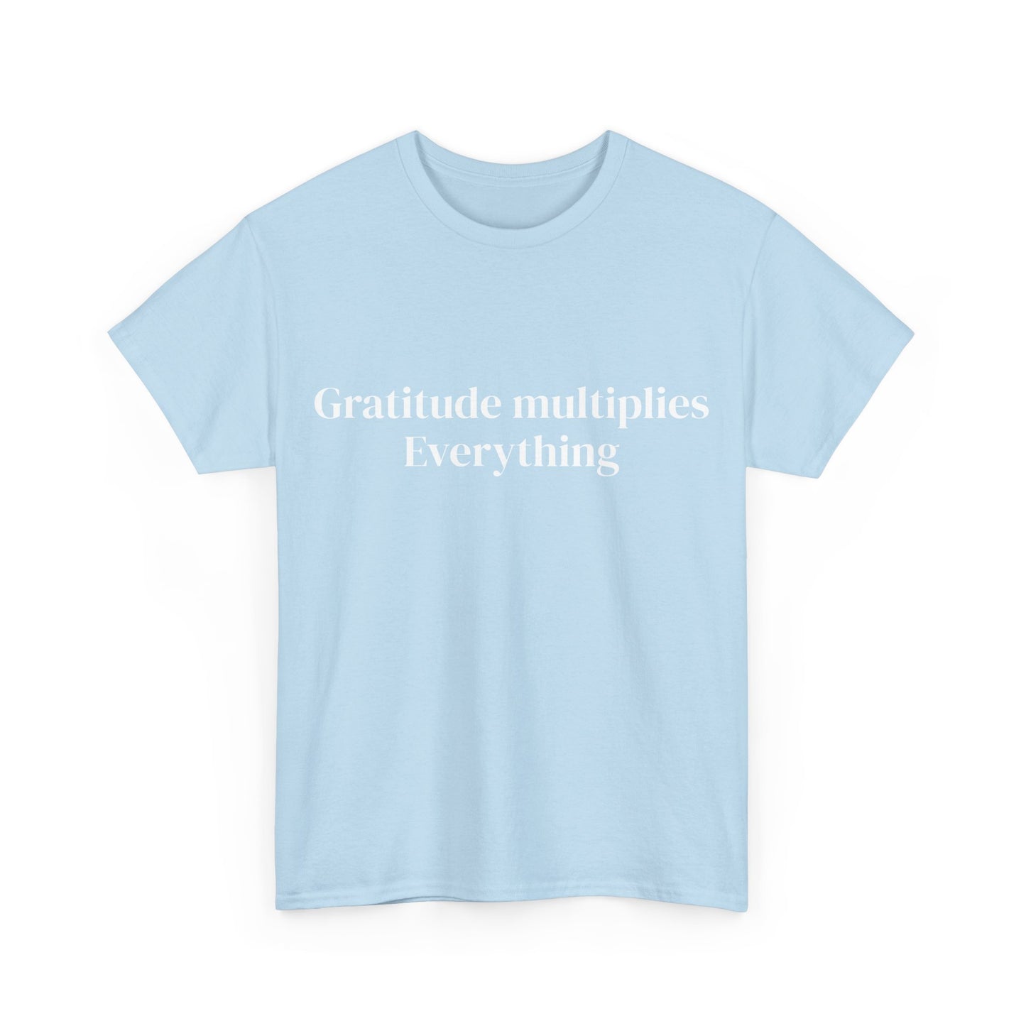 Gratitude multiplies everything, Affirmations Tee, Motivational Quote Tee, Everyday Casual Shirt, Spiritual, mindful living empowerment t-shirt