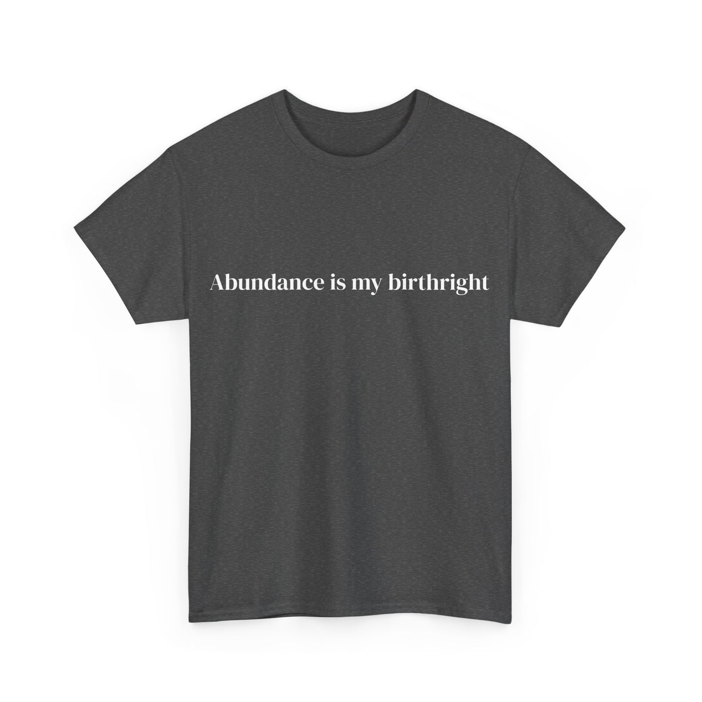 Abundance is my birth right, Affirmations Tee, Motivational Quote Tee, Everyday Casual Shirt, Spiritual, mindful living empowerment t-shirt