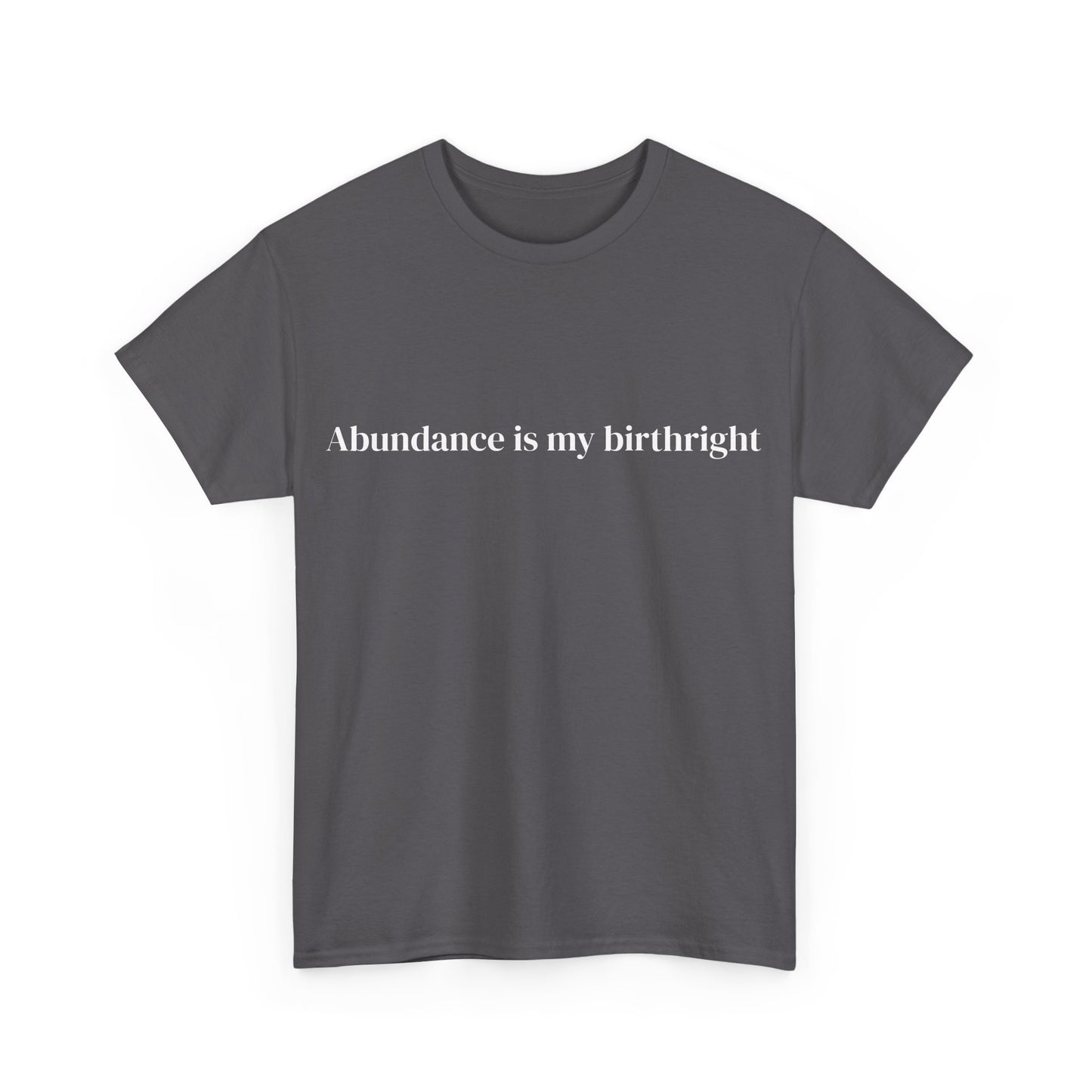 Abundance is my birth right, Affirmations Tee, Motivational Quote Tee, Everyday Casual Shirt, Spiritual, mindful living empowerment t-shirt