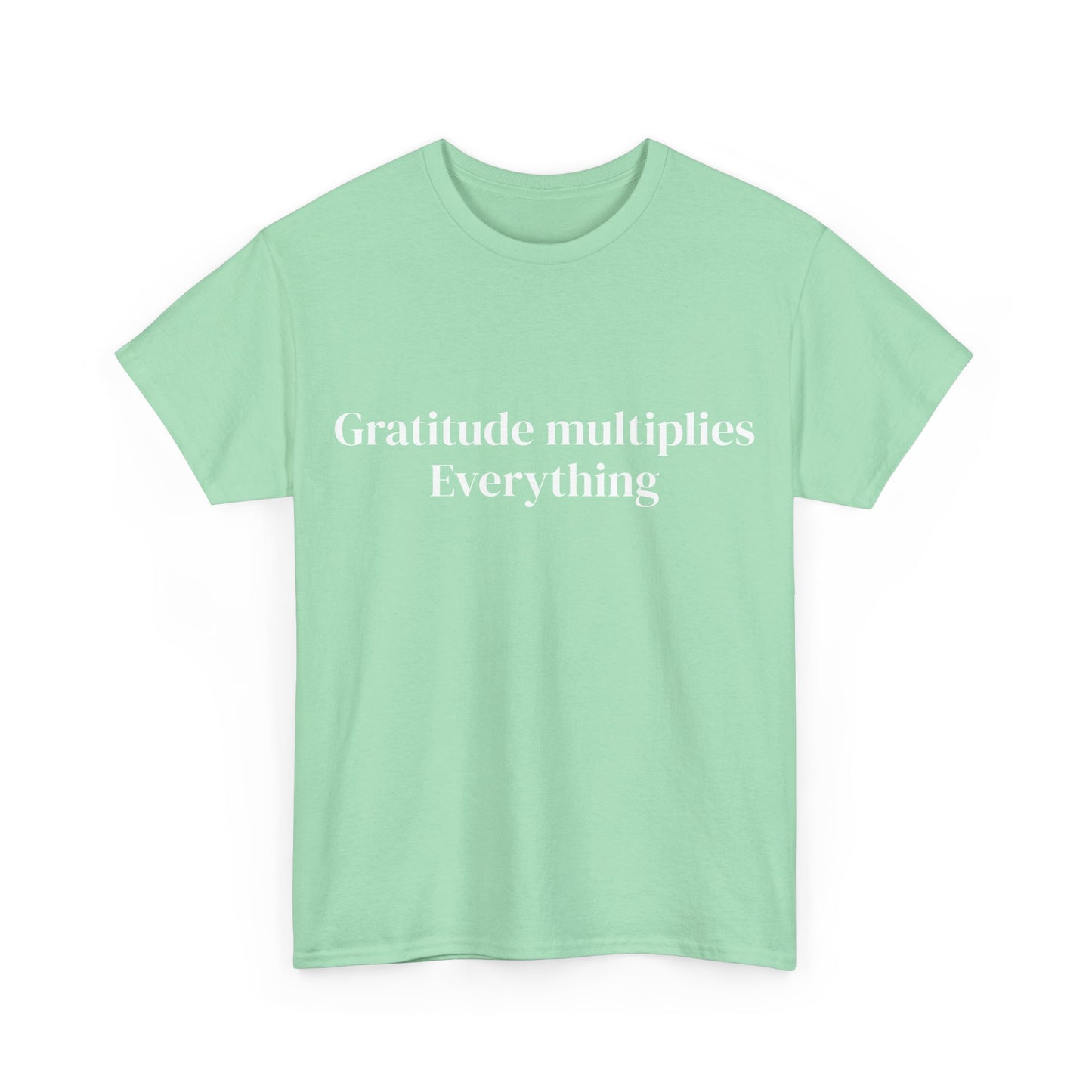 Gratitude multiplies everything, Affirmations Tee, Motivational Quote Tee, Everyday Casual Shirt, Spiritual, mindful living empowerment t-shirt