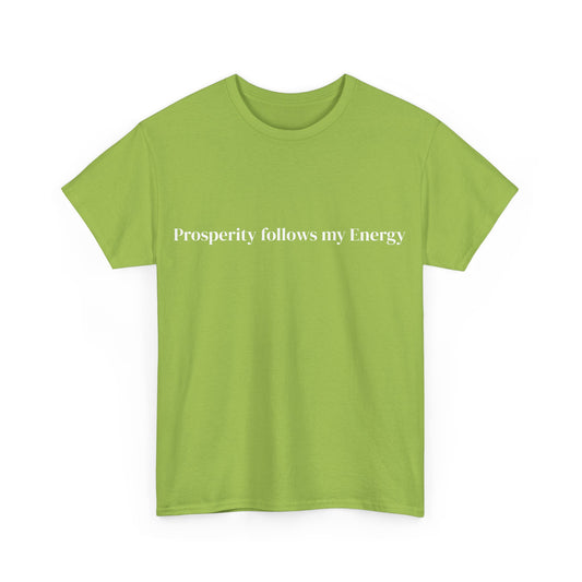 Prosperity follows my Energy, Affirmations Tee, Motivational Quote Tee, Everyday Casual Shirt, Spiritual, mindful living empowerment t-shirt